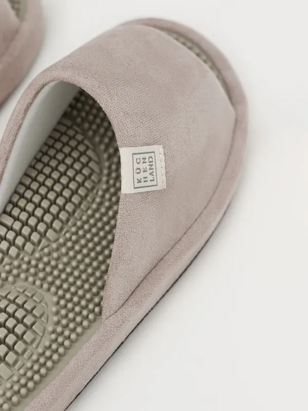 Women's slippers, homewear, size 36-37, corduroy / rubber, gray-purple, Lint, image-3