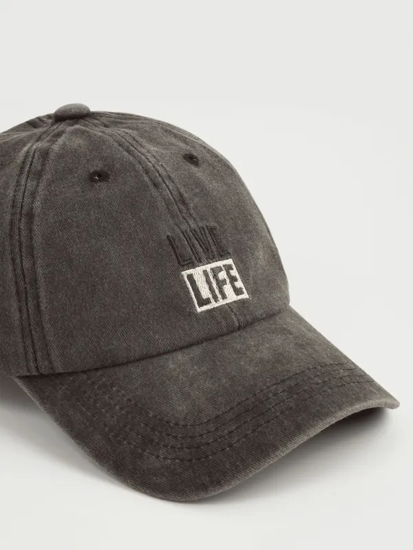 Baseball cap, 57 cm, single size, cotton, black, Live life, Shore, image-2