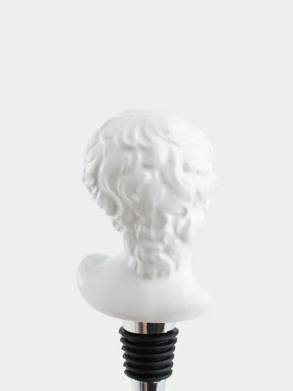 Bottle stopper, 12 cm, metal / ceramic, white, David, Apollo, image-3
