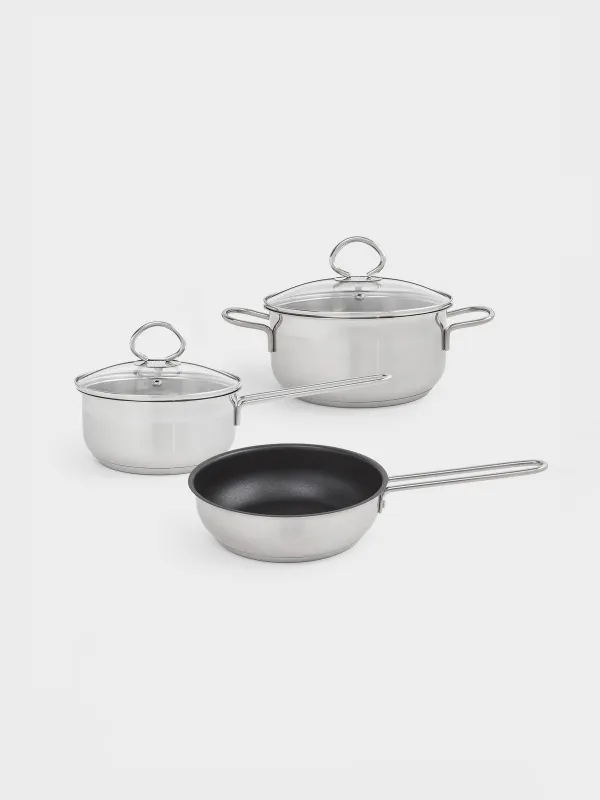 Set of dishes, 3 items, steel / glass, Egoist lite, image-0