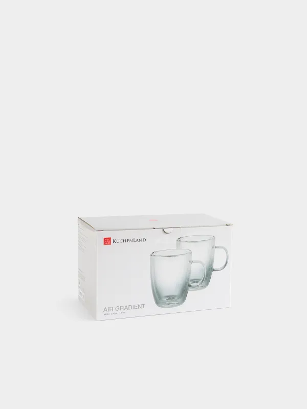 Mug, 440 ml, 2 pcs, glass B, gray gradient, Air gradient, image-5