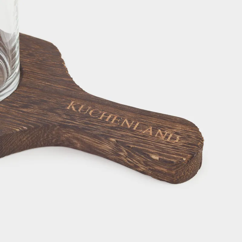 Drinking glass, 80 ml, 4 pcs, on a stand, glass / wood, Lion, Lux elements decor, image-3