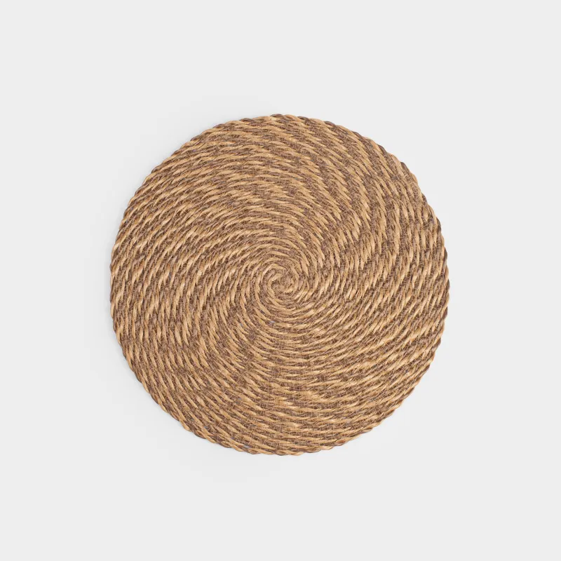 Placemat, 38 cm, polypropylene, round, sand-brown, Weaving, Volute