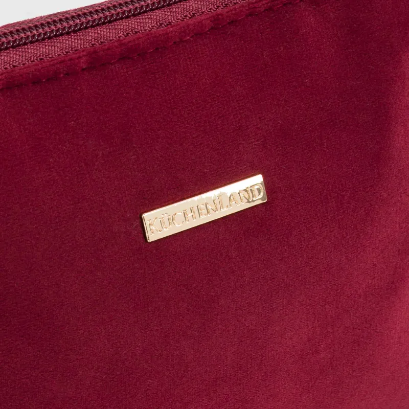 Cosmetic bag, 22x14 cm, with brush, velvet, color, Velvety, image-2