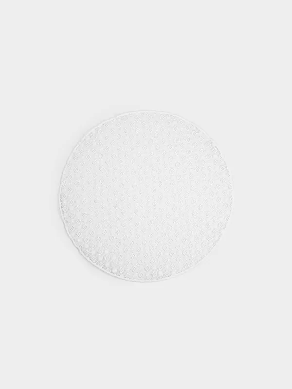 Placemat, 38 cm, polyester, round, white, Openwork pattern, Tracery, image-0