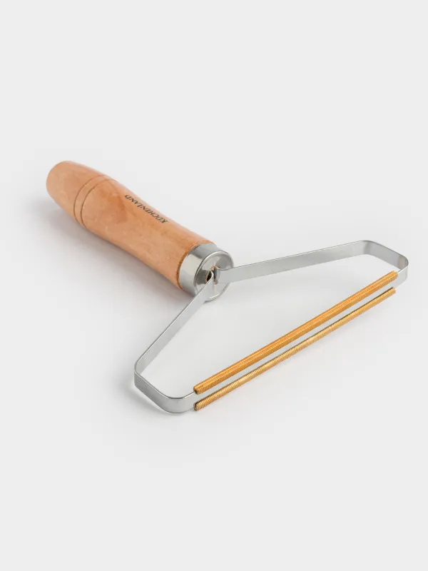 Wool cleaning brush, 16 cm, metal / wood, Black clean, image-1