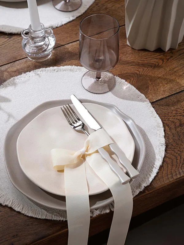 Snack plate, 23 cm, ceramic, milky, Crumpled effect, Crumple creme, image-7