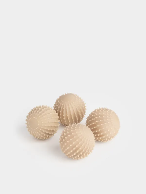 Washing ball, 6 cm, 4 pcs, PVC, beige, Circle, Washing ball, image-0