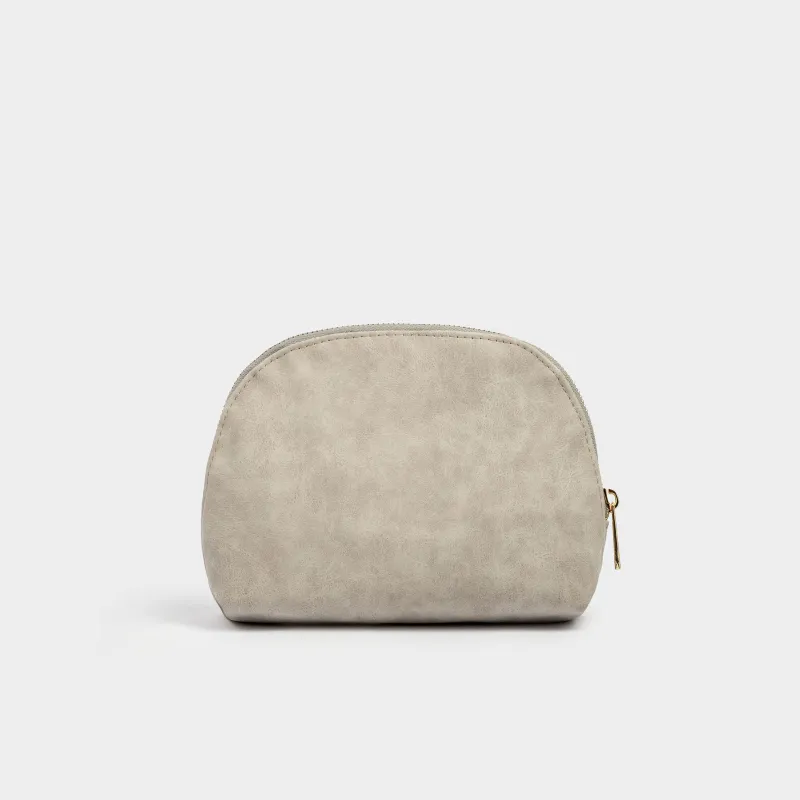 Makeup bag, 17x15 cm, polyurethane, grey, Krast