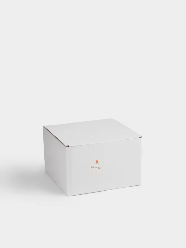 Fruit bowl, 24x15 cm, on a leg, ceramic, milky, Wavy edge, Crumple, image-4