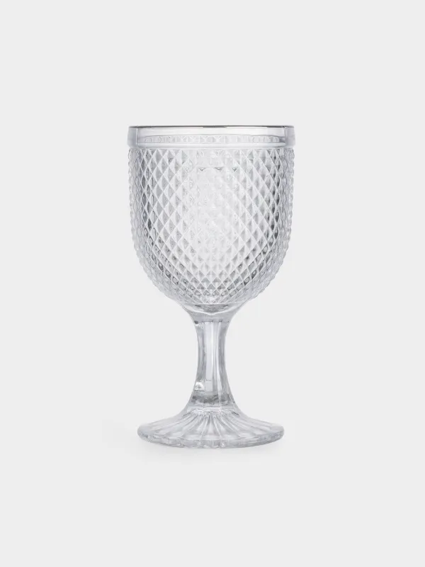Drinking goblet glass, 300 ml, 2 pcs, glass R, with silver edging, Verona silver, image-3
