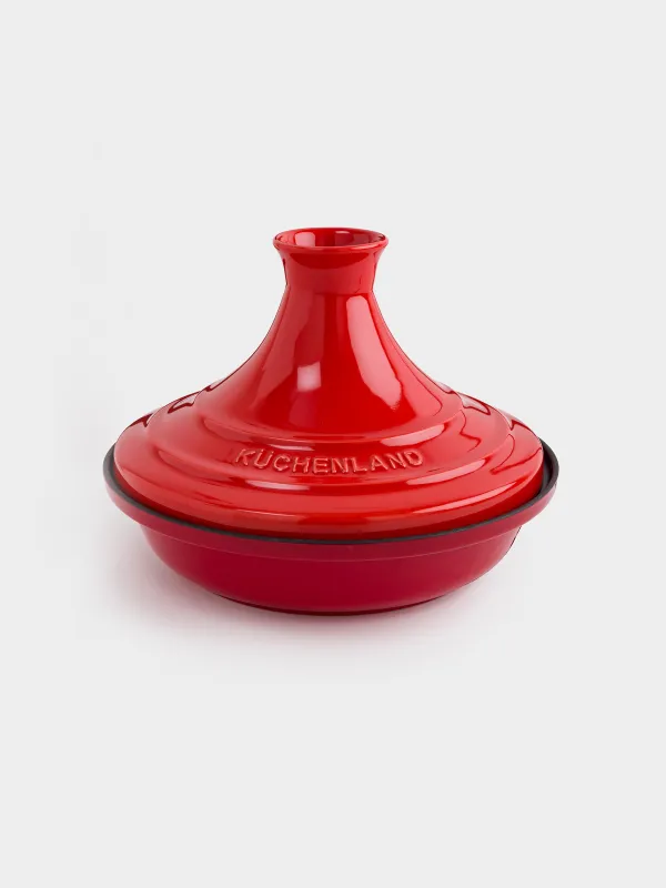 Tagine, 28 cm, with lid, cast iron / ceramic, Red, Bright, image-0