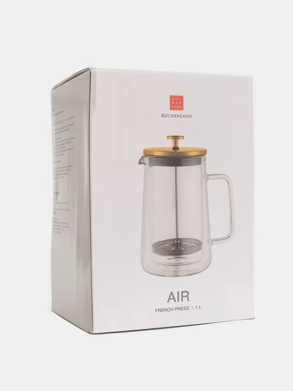 French press, 1 l, glass B/steel, Air, image-4