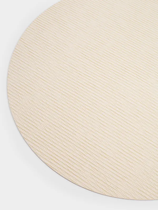 Placemat, 38 cm, PVC, round, milky, Embossed stripes, Rock, image-2