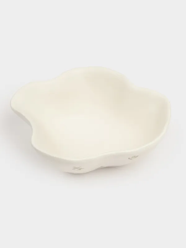 Bowl, 13x5 cm, ceramic, milky, Vintage flowers, La flore, image-2