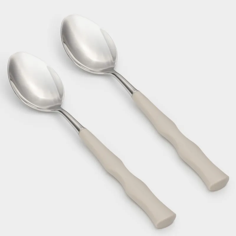 Dining spoon, 2 pcs, steel / plastic, beige, Bends, Toronto