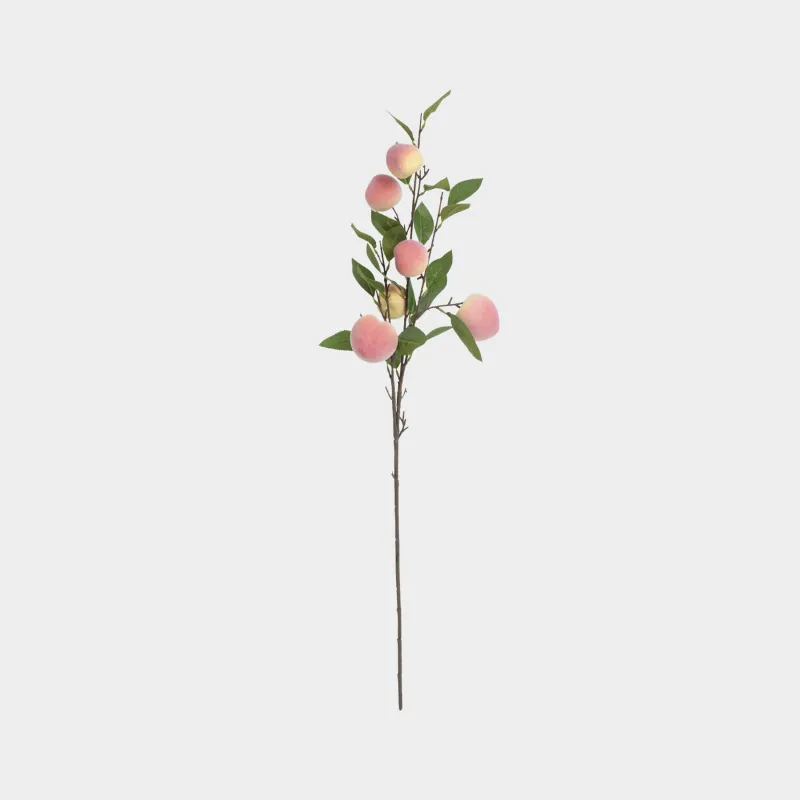 Decorative branch, 95 cm, foam/polyester, Peach, Fruit decor