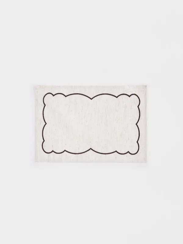 Placemat, 30x45 cm, polyester / linen, rectangular, beige, Vintage, Melange outline, image-0