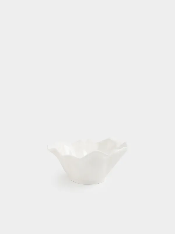 Salad bowl, 17x8 cm, 450 ml, porcelain N, milk, Crumpled effect, Crumple, image-0