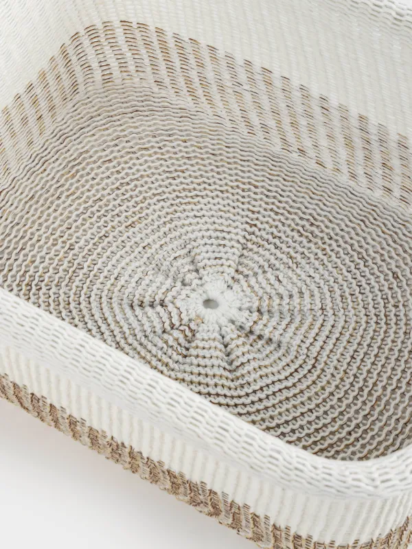 Storage basket, 37x27x18, cotton/polyester, rectangular, milky beige, Crochet, image-3