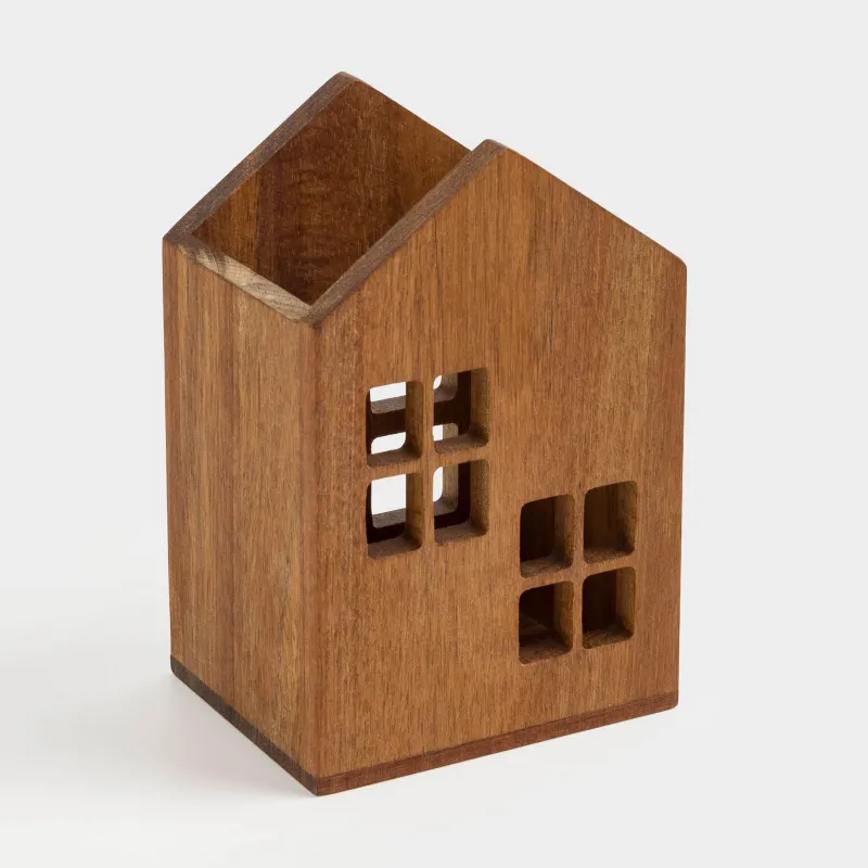 Kitchen accessories stand, 15 cm, with handles, wood, house, Noble tree, image-3