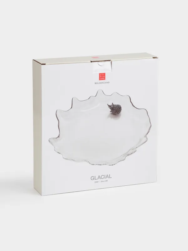 Dish, 24x3 cm, glass / metal, Hedgehog, Glacial, image-4