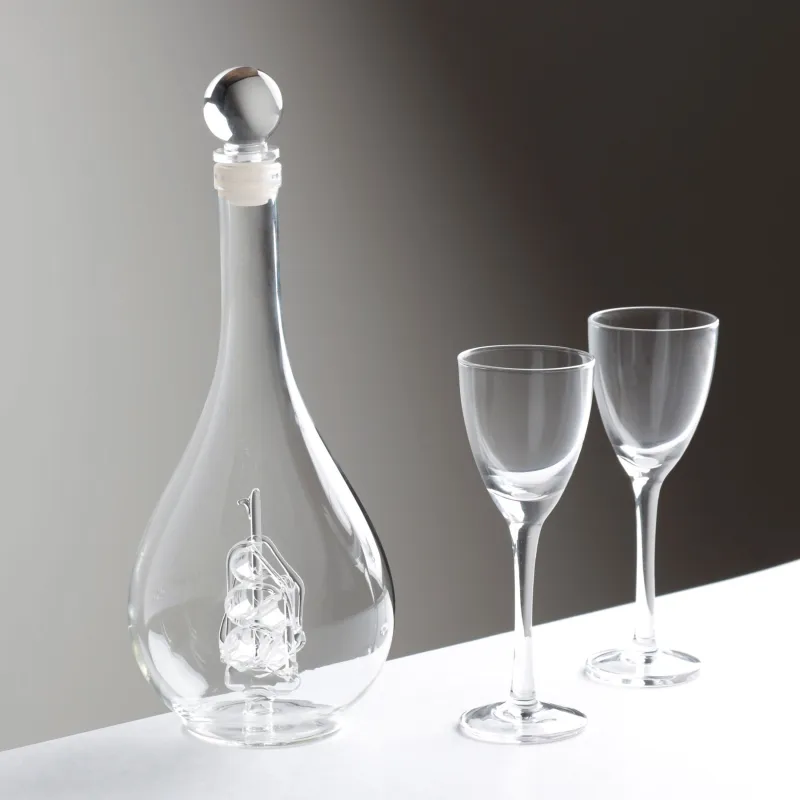 Drink set, 2 pers, 3 items, decanter / Drinking glass, Glass, Ship, Bar, image-0