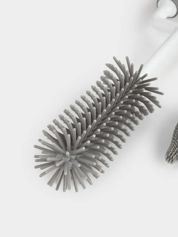 Bottle cleaning brush set, 30/20/18 cm, 3 pcs, plastic / silicone, grey, Clean, image-2