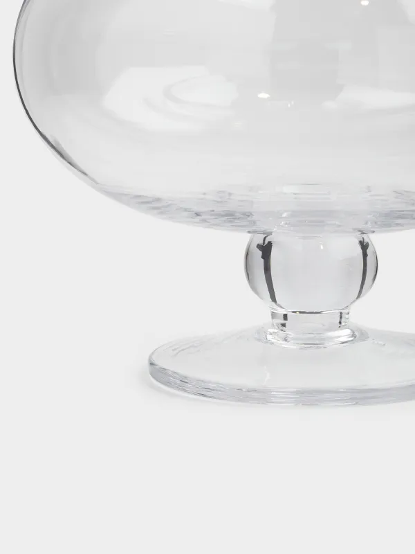 Candy bowl, 17х26 cm, 1,4 l, legged, with lid, glass, Clear, image-2