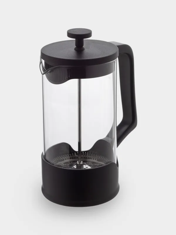 French press, 1 l, glass B/steel, black, Liberica, image-2