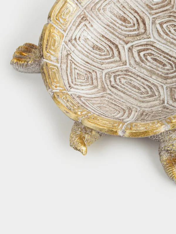 Decorative dish, 23x17x6 cm, polyresin, golden-silver, Turtle, Grand turtle, image-4