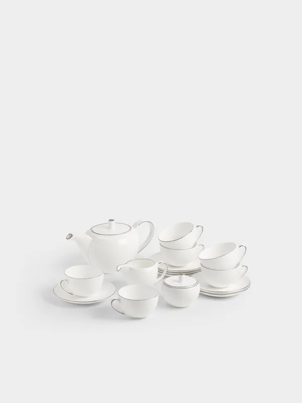 Tea set, 6 pers, 15 pr, porcelain F, Antarctica, image-1