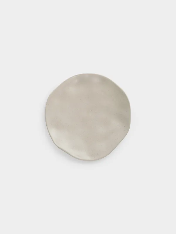 Snack plate, 23 cm, ceramic, beige, Crumpled effect, Crumple creme, image-0