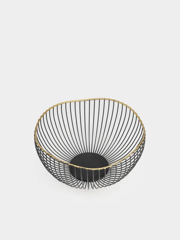 Fruit basket, 26 cm, metal, black, Wavy edge, Twist black, image-2