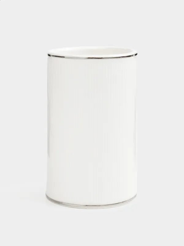 Bathroom tumbler, 12 cm, porcelain P, white and silver, Antarctica, image-0