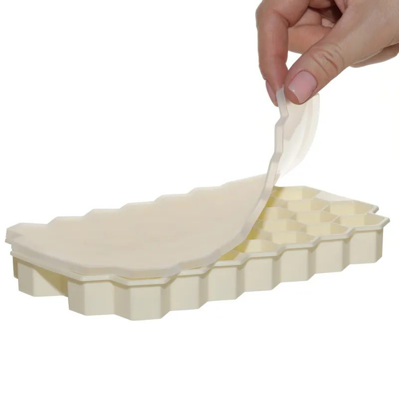Ice and chocolate mold, 20 cm, 24 compartments, silicone, milky, Honeycomb, Honey, image-2