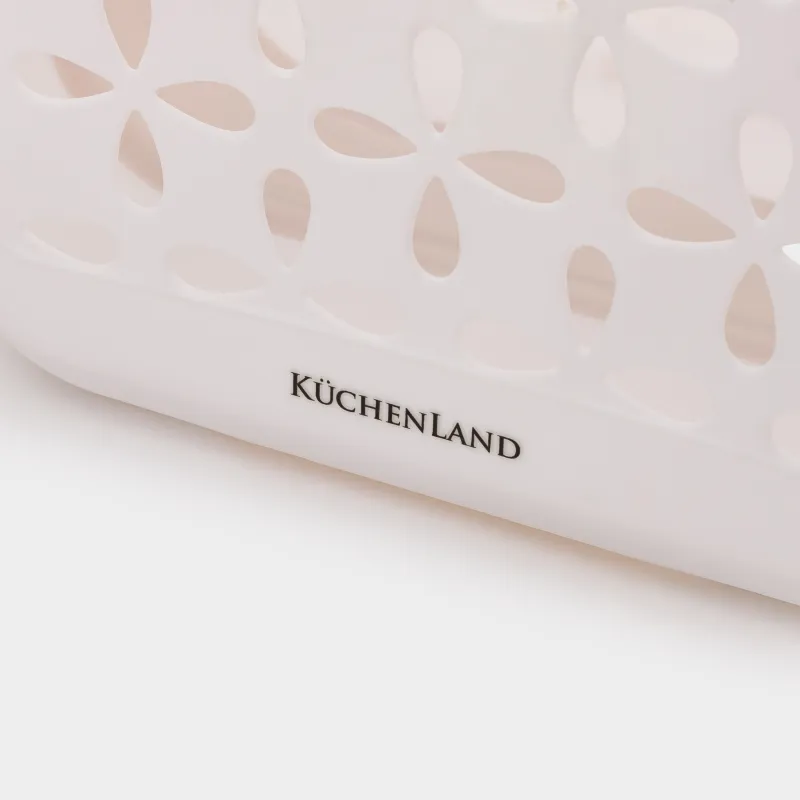 Laundry basket, 18x27x39 cm, folding, plastic / rubber, beige-pink, Foldaway, image-6