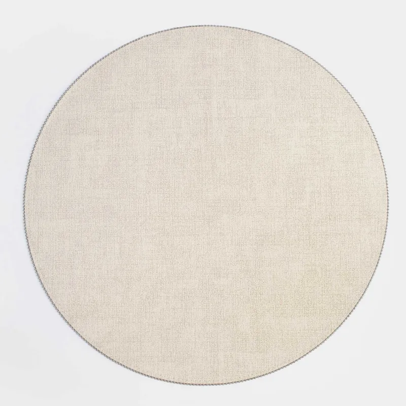 Placemat, 38 cm, PVC / polyester, round, gray-beige, Rock