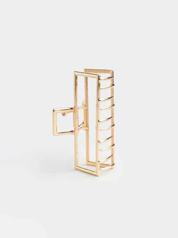 Hair clip, 9 cm, metal, golden, Crab, Fantastic gold, image-3