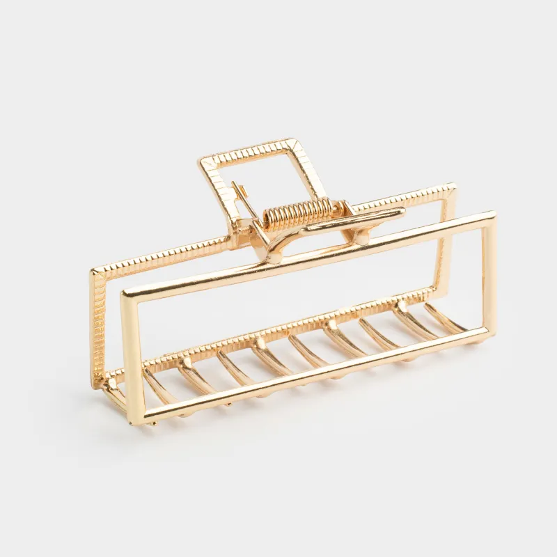 Hair clip, 9 cm, metal, golden, Crab, Fantastic gold