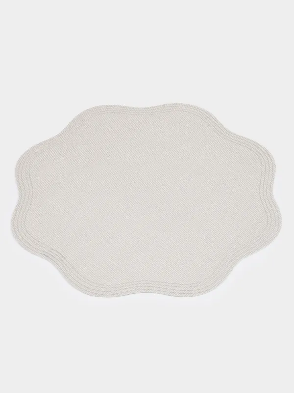 Placemat, 38 cm, PVC, curly, beige, Wavy edges, Rock, image-1