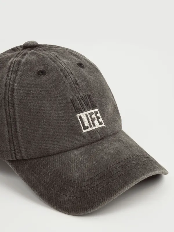 Baseball cap, 57 cm, single size, cotton, black, Live life, Shore, image-2