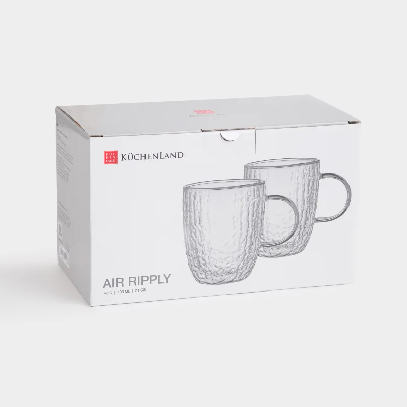 Mug, 400 ml, 2 pcs, glass B, Air ripply, image-3