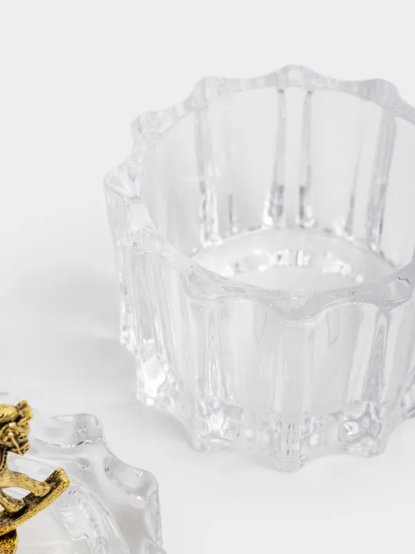 Storage container, 9x8 cm, 180 ml, glass R/metal, Golden horse, Ridi, image-3