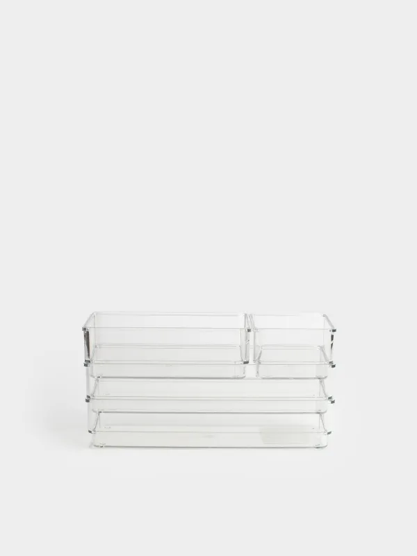 Set of organizer boxes, 4 pcs, plastic, Basic, image-0
