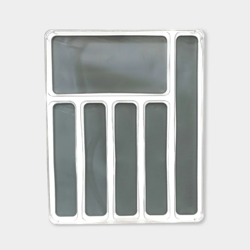 Cutlery tray, 40x32 cm, 6 compartments, removable linings, plastic / rubber, Non-slip new