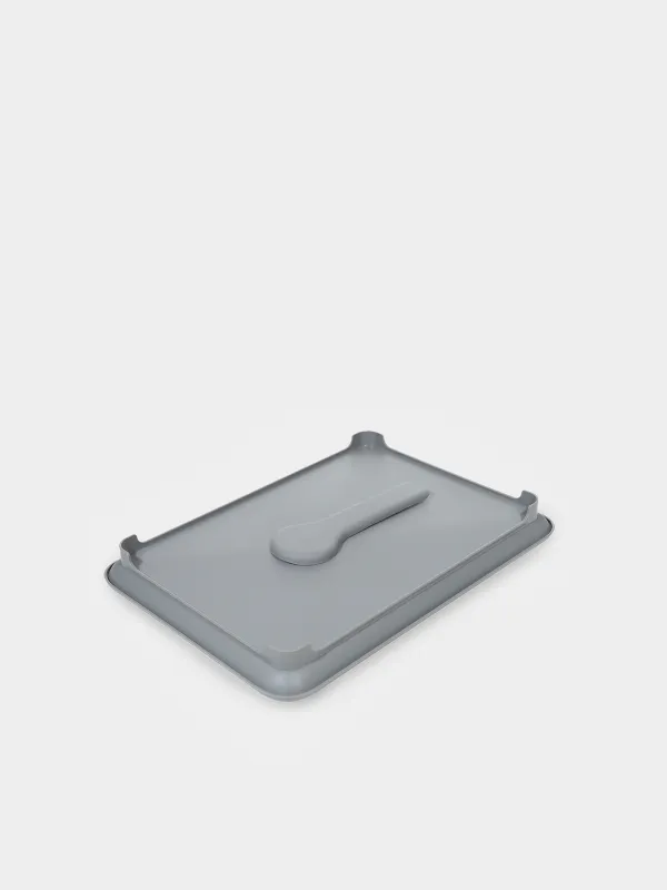 Dish rack, 43x31 cm, with tray, with drain, metal / plastic, light grey, Keepin, image-3