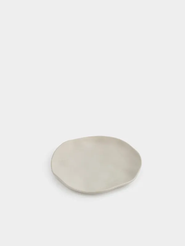 Snack plate, 23 cm, ceramic, beige, Crumpled effect, Crumple creme, image-1
