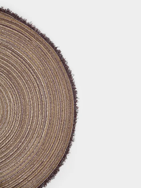 Instrument napkin, 38 cm, with fringe, polyester, round, brown, Rotary, image-1