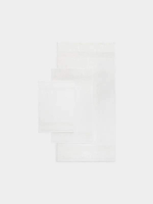 Towel set, 40x60 / 50x90 / 70x140 cm, 3 pcs, cotton, milk, Natural cotton, image-1